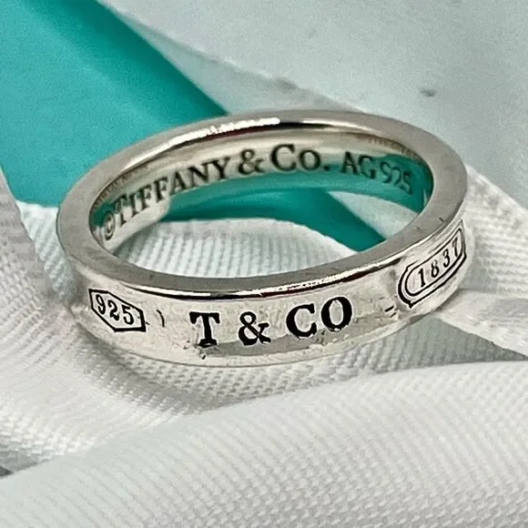 Tiffany & Co 1837 Ring - Narrow - Sz 5 - 925 Silver - Picture 7 of 16
